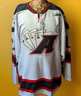 Camiseta deportiva de hockey SP Pro cuatro ases cartas de juego Lucky 13 juegos de azar deportes talla 54 Foto 1 de 4