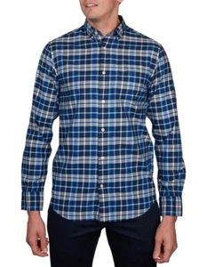 GANT Men Long sleeve Winter Twill Plaid Reg Shirt Blue Size L NEW RRP$199 - Picture 1 of 4