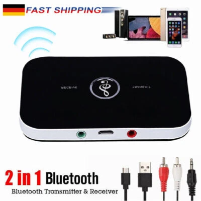 PODOFO Bluetooth 5.0 Transmitter Empfänger Sender 2in1 Aux Audio Adapter TV Kopfhörer