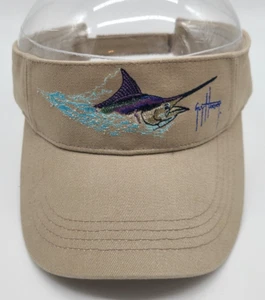 Guy Harvey Beige Strap Back Visor Hat Cap Embroidered Sword Fish - Picture 1 of 7
