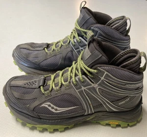 Saucony Adventerra Gore-Tex GTX grau grün Schnürschuhe Wanderschuhe Stiefel Damen 7,5 - Bild 1 von 12