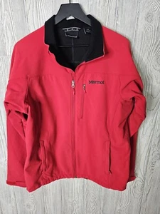 Marmot Altitude Softshell Full Zip Fleece Lined Jacket Red Mens Sz L - Picture 1 of 4