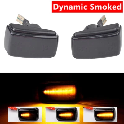 Black For Volvo 940 08.1990 1991 1992 1993-10.1998 LED Dynamic Side Marker Light - Image 1 of 4