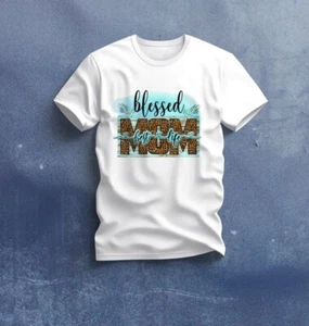 Blessed Mom Best Life T-Shirt, DTF Print, 100% Cotton, Size Medium - Picture 1 of 2