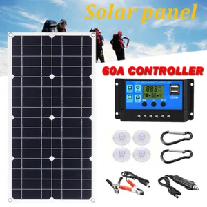 Solar Panel Kit 100W 12V Monocrystalline Battery Maintainer + 60A Controller NSW - Picture 1 of 12