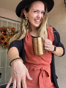 NIB Park Lane Bronze 2 in 1 dangle stud topaz earrings Statement MRP $74 - Picture 1 of 3