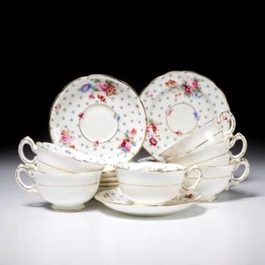 Swansea Midsummer English Bone China Hand Painted Teacup Saucer Plates 18pc READ - Picture 1 of 7