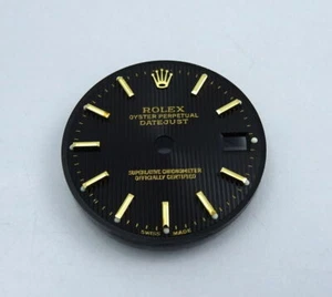 NOS Ladies Rolex 18k Black & Gold Tuxedo President Datejust Watch Dial Face 6917 - Picture 1 of 3