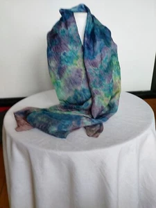 Seidenschal 180x45cm, Ponge, handbemalt, 100%Seide, handrolliert - Bild 1 von 2