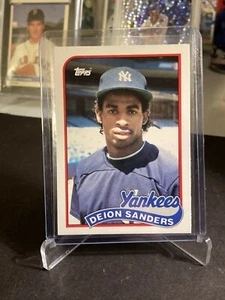 Deion Sanders Rookie 1989 Topps Traded #110T Baseball Card Free Shipping - Picture 1 of 2