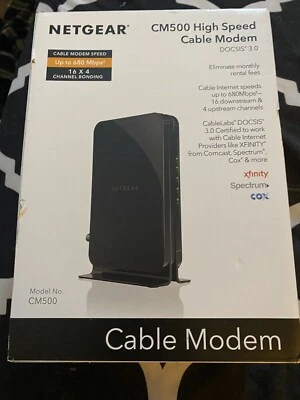 NETGEAR Cm500-1aznas 16x4 DOCSIS 3.0 Cable Modem Max Download Speeds of 686mbps - Image 1 of 2