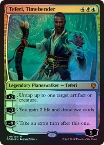 *FOIL* TEFERI TIMEBENDER NM Dominaria mtg Gold - Planeswalker Mythic - Image 1 of 1