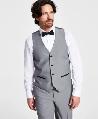 Alfani Men's Slim-Fit Stretch Tuxedo Vest Light Gray Size: Small - Image 1 of 4