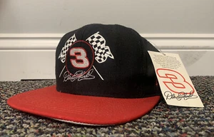 Vintage Nutmeg Dale Earnhardt Intimidator Snap Back Flag Hat Black One Size Fits - Picture 1 of 11