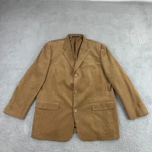 Tasso Elba Blazer Mens 2XL XXL 50-52 Brown Corduroy Suit Jacket Sport Coat - Picture 1 of 11