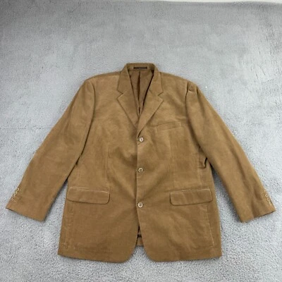 Tasso Elba Blazer Mens 2XL XXL 50-52 Brown Corduroy Suit Jacket Sport Coat - Image 1 of 4