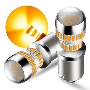 2X AUXITO LED Turn Signal Blinker Light 1156 7506 Amber Yellow Bright DRL Bulbs - Picture 1 of 16