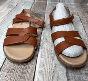 Traumpaar Prinzessin Riemchen Leder braun Sandalen Größe 1 Mädchen Einzelhandel $ 30 - Bild 1 von 6