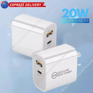 Wholesale 20W PD USB C Fast Charger Adapter AU Block For iPhone 16 15 14 Samsung - Picture 1 of 6