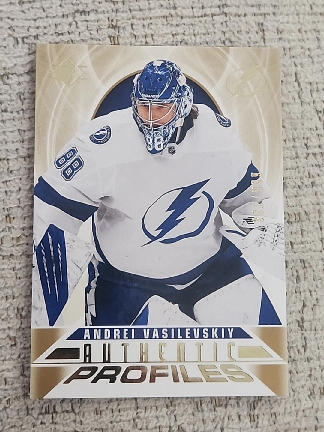 2020-21 SP Hockey Andrei Vasilevskiy Authentic Profiles Gold /999