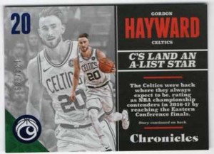 2017-18 Panini Chronicles Basketball Blue /199 #44 Gordon Hayward Celtics 