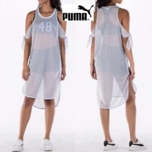 Puma Dress Xtreme Mesh Halogen Blue High Low Athletic Dress SZ L NWT - Picture 1 of 2