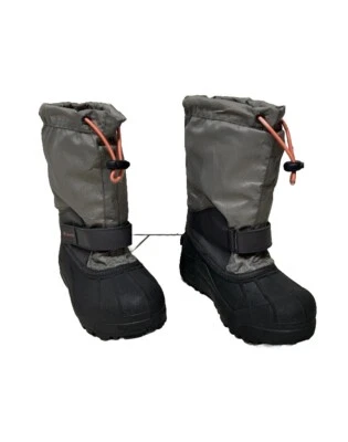 Columbia Powderbug Youth Gray Winter Waterproof Boots 400grams BY1324-008 Sz 7 — 第 1/4 张图片