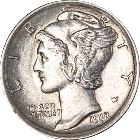 1918-P Mercury Dime - Full Split Bands Great Deals From The Executive Coin Compa Cover