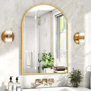 XRAMFY 24"x36" Gold Arched Bathroom Mirror - Wall Mirror for Bathroom, Metal ... - Picture 1 of 8