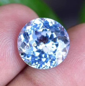 Natural Blue Jeremejevite 7.35 Ct Round Namibia Certified Loose Gemstone - Picture 1 of 5