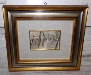 Vintage Argento 925 Italian Italy Silver Framed Picture Wooden Frame - Picture 1 of 2