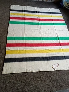 Neu! Vintage Polar Star Golden Dawn Decke 100% Wolle JC PENNEY 60er MCM gestreift  - Bild 1 von 8