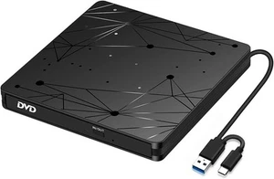LMEN Lector CD/DVD-RW/ROM Disquetera Externa Unidades con USB 3.0 y Type-C, R... - Imagen 1 de 1