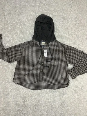 Рубашка с капюшоном American Eagle на пуговицах женская размер M новая с бирками - Изображение 1 из 4