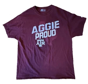 Texas A&M Aggies Russell Shirt Mens XL Red Maroon Football Logo SEC Aggie Proud - Picture 1 of 7