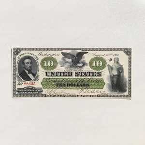 10 Dollars 1861 New York Demand Note Greenback Reproduction US Banknote Fr US# 6 - Picture 1 of 4
