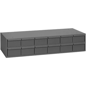 Gray Cold Rolled Steel Cabinet with 12 Drawers, 33 3/4"W x 7 3/8"H x 11 5/8"D - Picture 1 of 1
