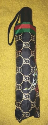 Ed Hardy Grim Reaper & Skelton Horse Tattoo Umbrella ED Logo Auto Up/Down🆕 - Image 1 of 4