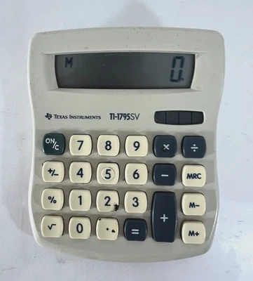 Vintage TEXAS INSTRUMENTS TI-1795SV Pocket Solar Calculator EUC 8-Digit Desktop - Image 1 of 4
