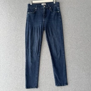 Agolde Jeans Sz 26 High Rise Cropped Straight Leg Blue Dark Denim Country - Picture 1 of 12