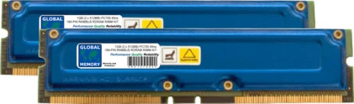 1GB (2 x 512MB) PC700 184-PIN ECC RAMBUS RDRAM RIMM MEMORY KIT FOR WORKSTATIONS - Image 1 of 1