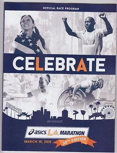 2015 ASICS LA MARATHON OFFICIAL RACE PROGRAM GEBO BURKA AMANE GOBENA COVER - Picture 1 of 1