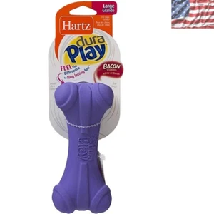 DuraPlay Giocattolo per Cani: Osso Profumato di Pancetta Grande con Cigolio e Divertimento Galleggiante - Foto 1 di 4