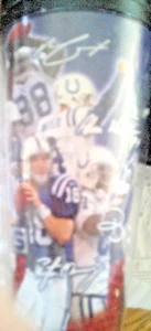 NFL Travel Mug Super Bowl XLI CHAMPIONS indianapolis Colts w Peyton Manning - Picture 1 of 3
