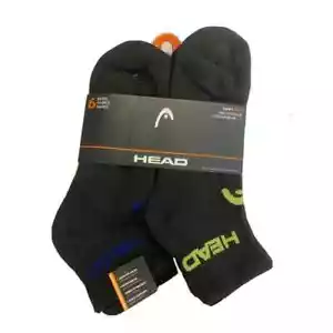 Head Swift Dry Men's Socks 6 pairs (size 6-12) Black Polyester Ankle cut - Picture 1 of 1