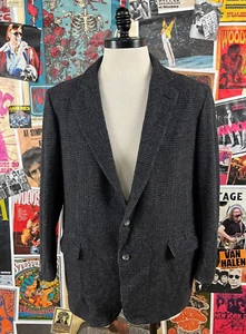 Vintage 90er Herren grau Tweed Hahnentritt kariert Sport Mantel Blazer Nordstrom 46 - Bild 1 von 19