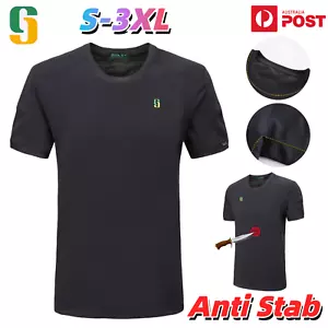 STURDY ARMOR Anti Stab T-Shirt Knife Cut Proof Vest Body Armour Slash Resist AU - Picture 1 of 14