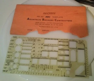 Vintage RapiDesign No. 22 ABC Drafting Template Architects Builders Engineering - Picture 1 of 5