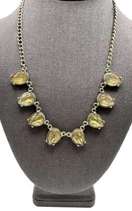 THE LIMITED Collana Bavaglino Goccia a Strappo Giallo Sfaccettato Dichiarazione Tono Oro - Foto 1 di 4