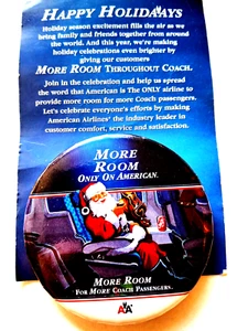 American Airlines Metall Knopf Licht SANTA CLAUS Mehr Platz auf amerikanischen 3-Zoll-Pins - Bild 1 von 2